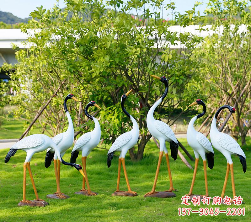 福建若尔盖草原仙鹤,瑰丽雕塑令人驻足