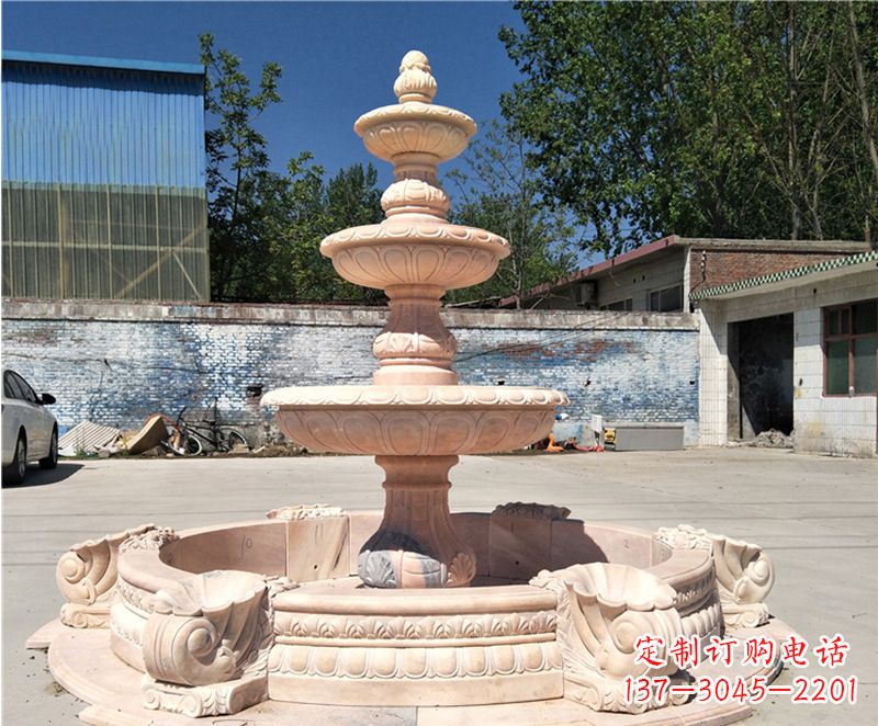 福建来自中领雕塑的精美喷泉石雕，以其优雅的设…