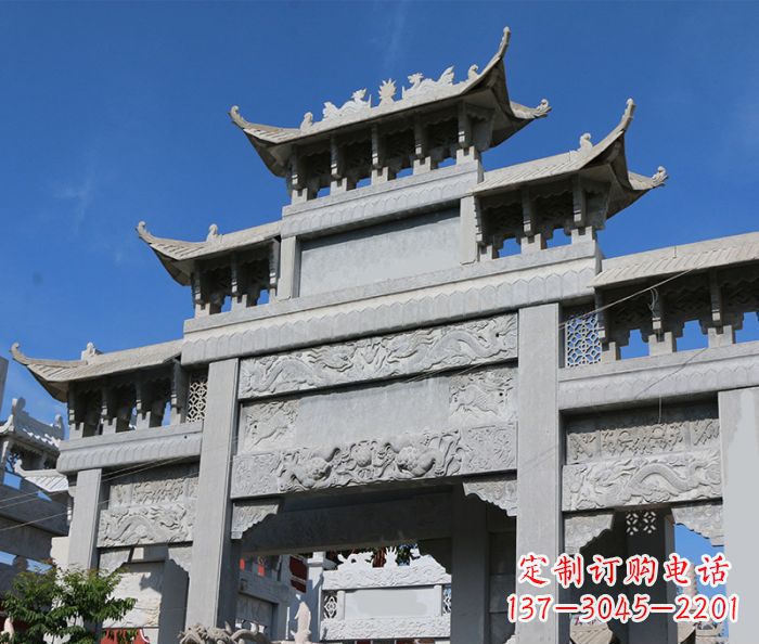 福建定制牌坊石雕,纪念无价的美好记忆