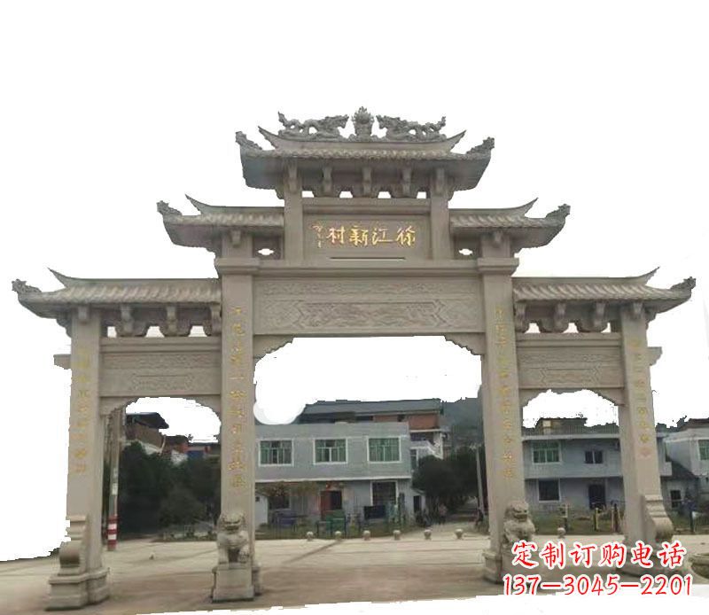 福建三门牌坊仿古石雕,雕刻精美传承传统