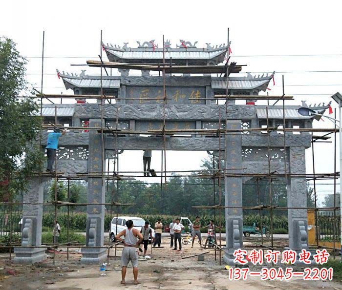 福建三门牌坊石雕-传统工艺制作出行业领先的雕塑