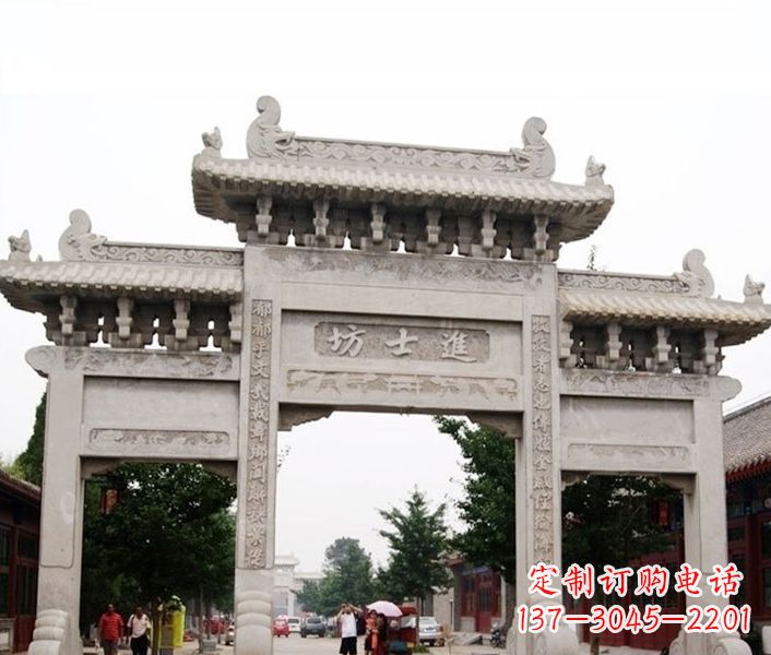 福建艺术匠心打造的石雕牌坊