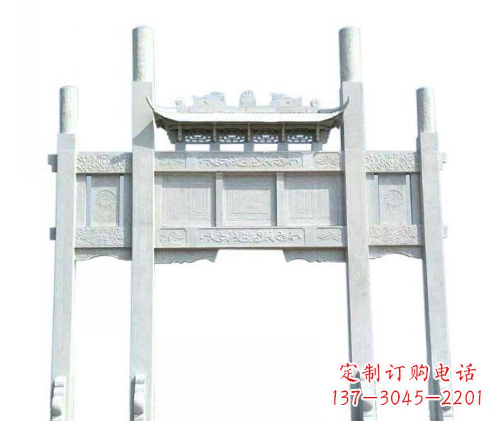 福建三门石雕牌坊定制精美牌坊雕塑