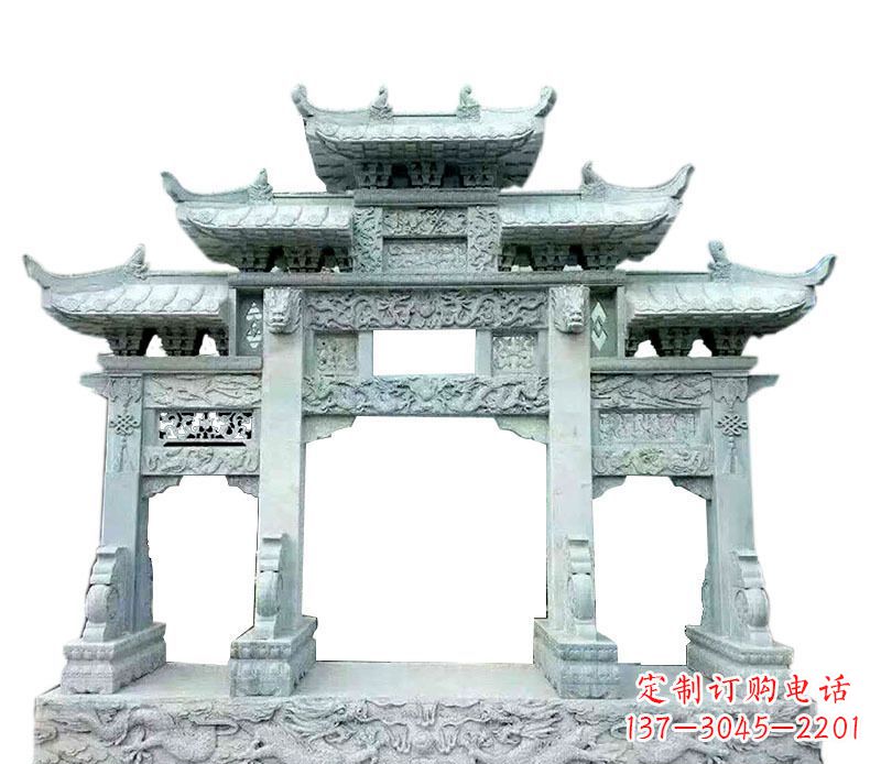 福建中领雕塑仿古牌坊石雕定制