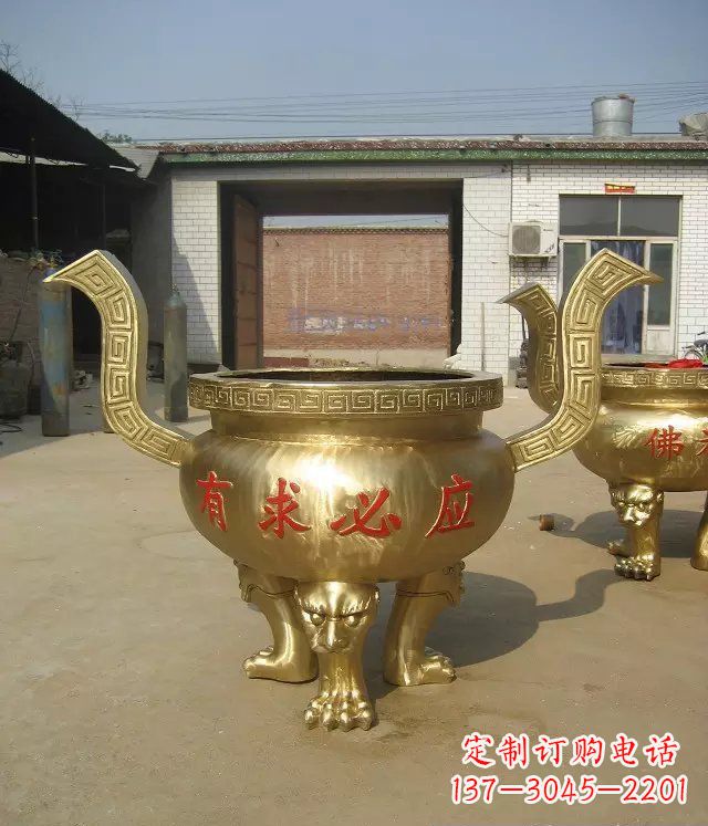 福建三足香炉铜雕,装点你的寺庙