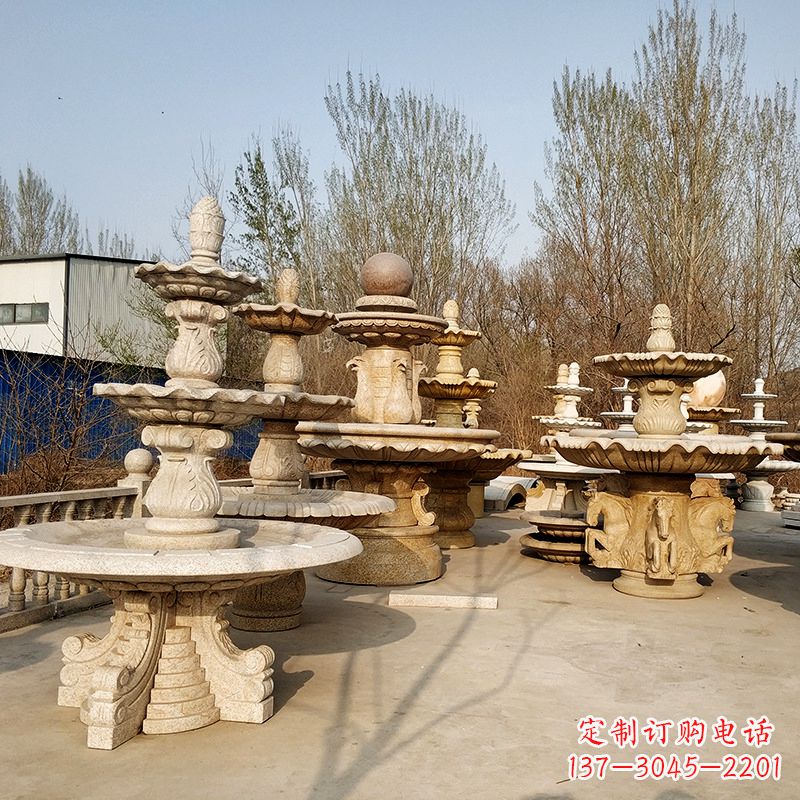 福建砂石喷泉雕塑,质地细腻,美轮美奂