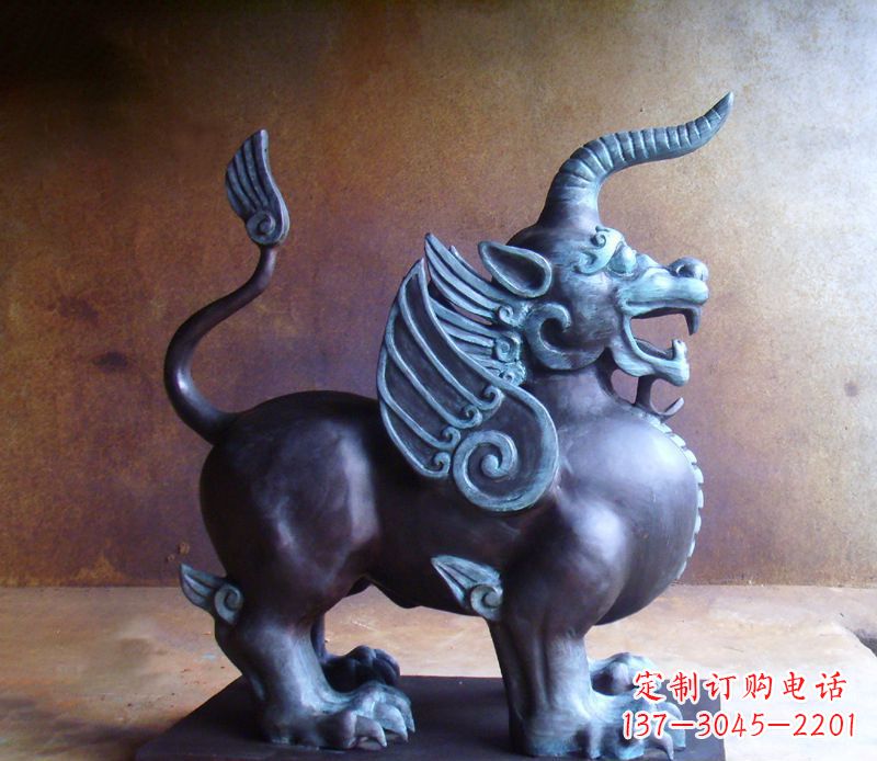 福建传承中国神兽文化的独角兽铜雕塑