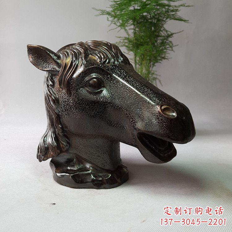 福建中领雕塑:生肖马铸铜兽首