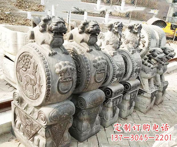福建财富源源而来的狮子抱鼓石门墩雕塑