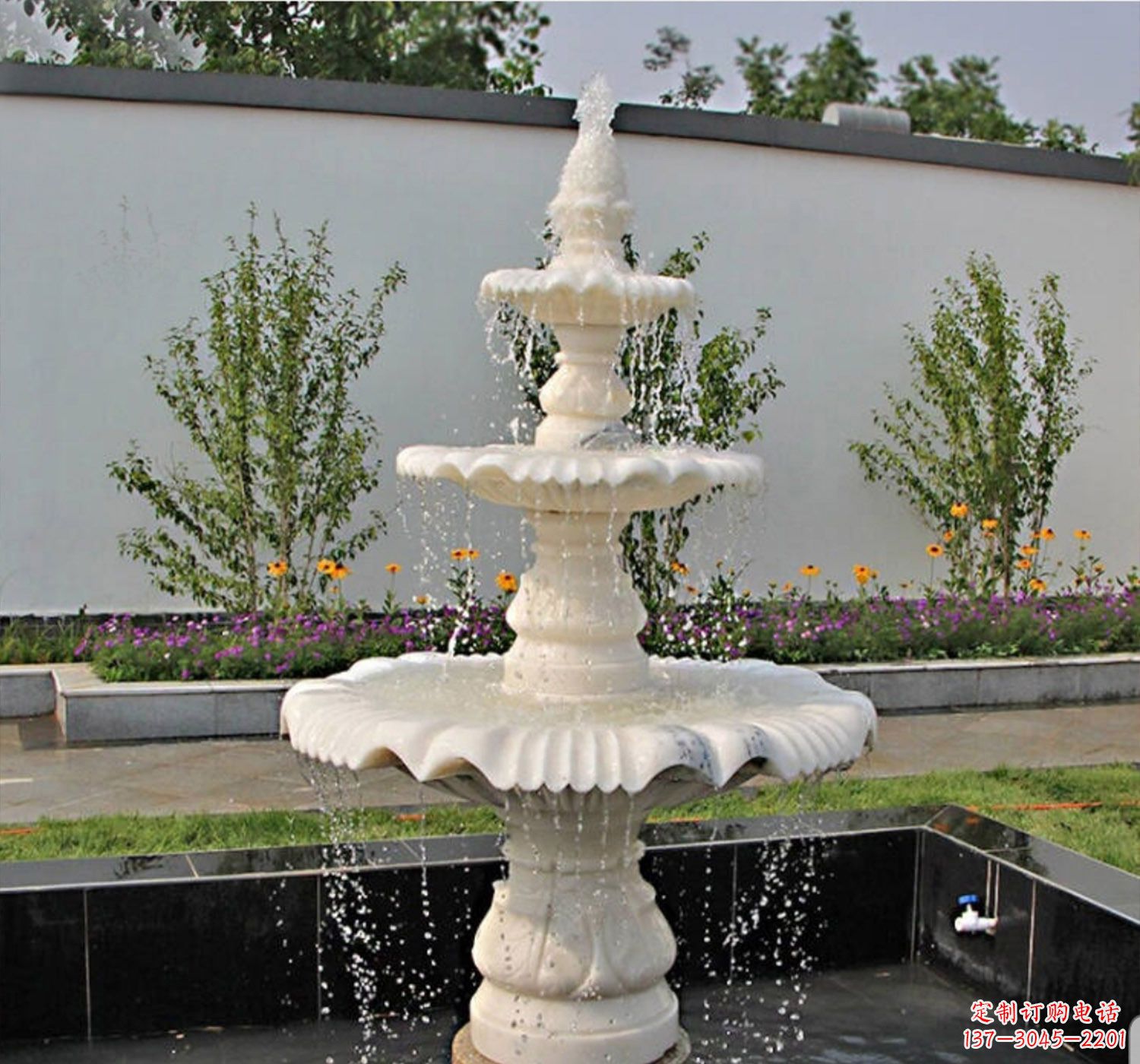 福建狮子头石雕喷泉