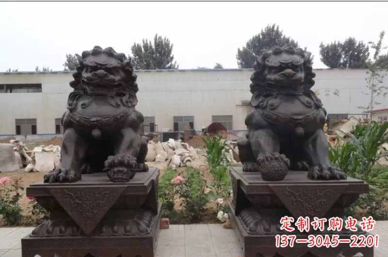 福建狮子铜雕像