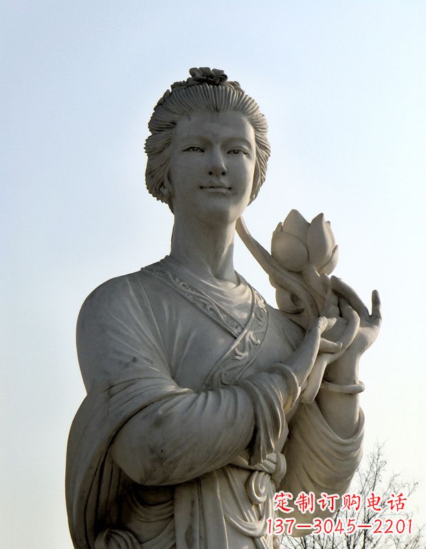 福建汉白玉荷花雕塑,精致美丽无双!