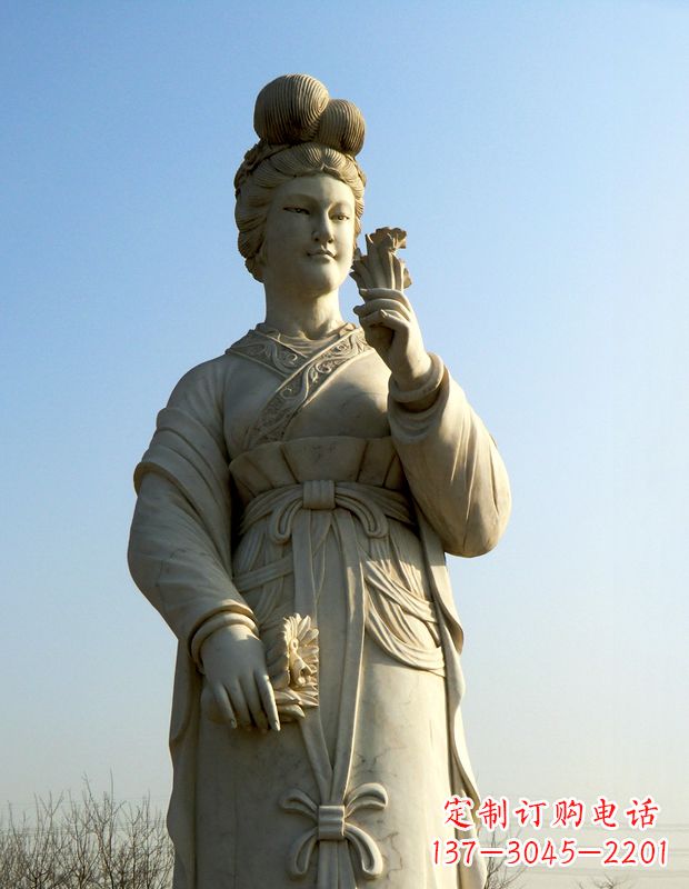 福建美女雕塑是由中领雕塑定制的古典美女雕像，…