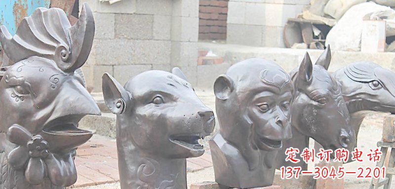 福建十二生肖铜雕,独特的动物雕塑