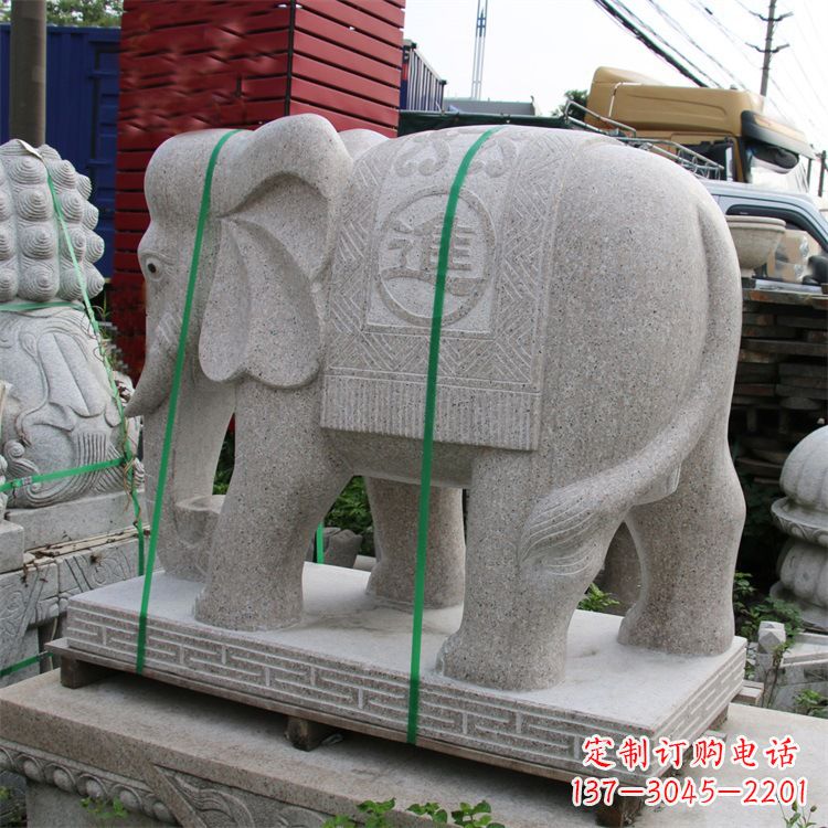 福建石雕大象财神