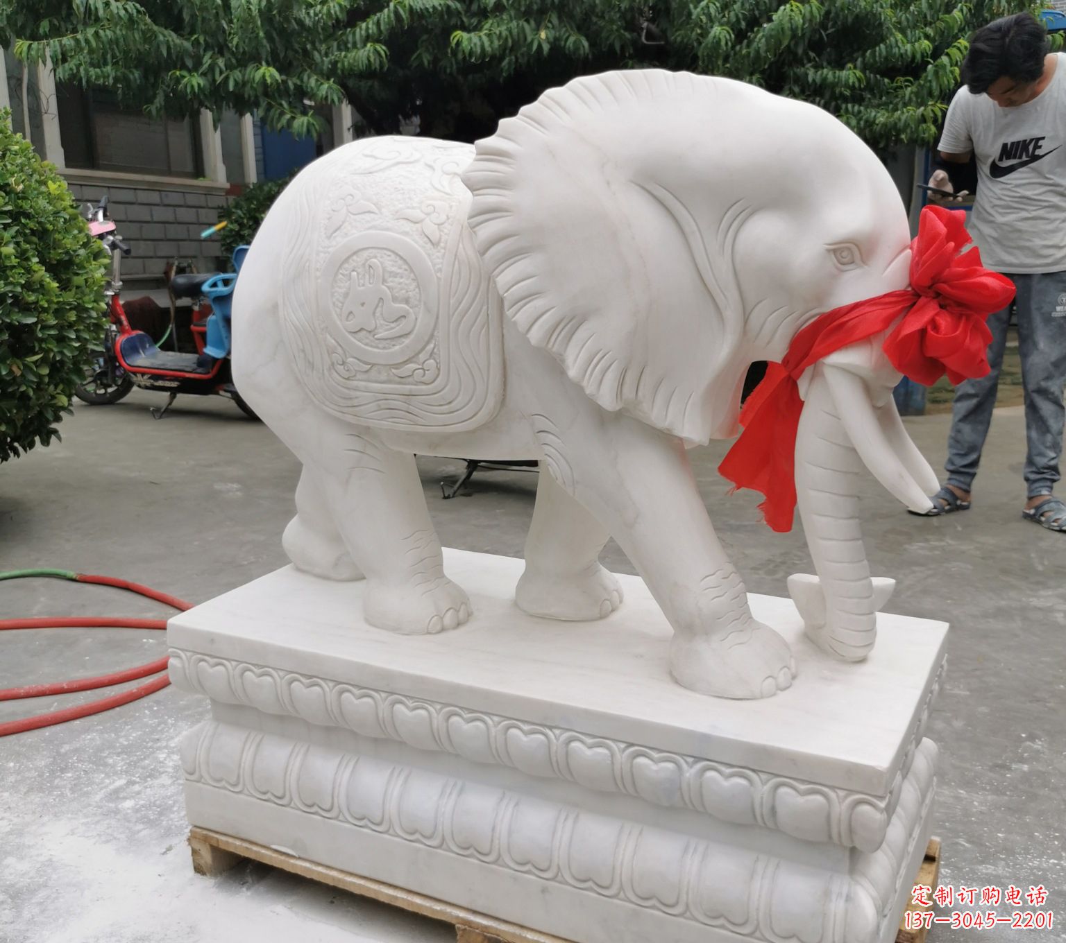 福建石雕大象雕塑招财摆件