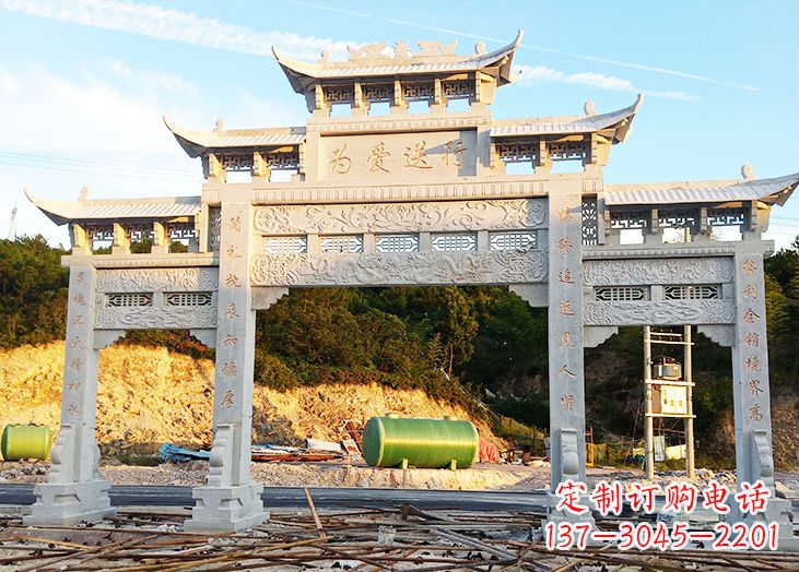 福建专业定制石雕道路牌坊雕塑