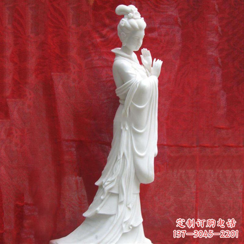 福建精美无双的汉白玉貂蝉雕塑