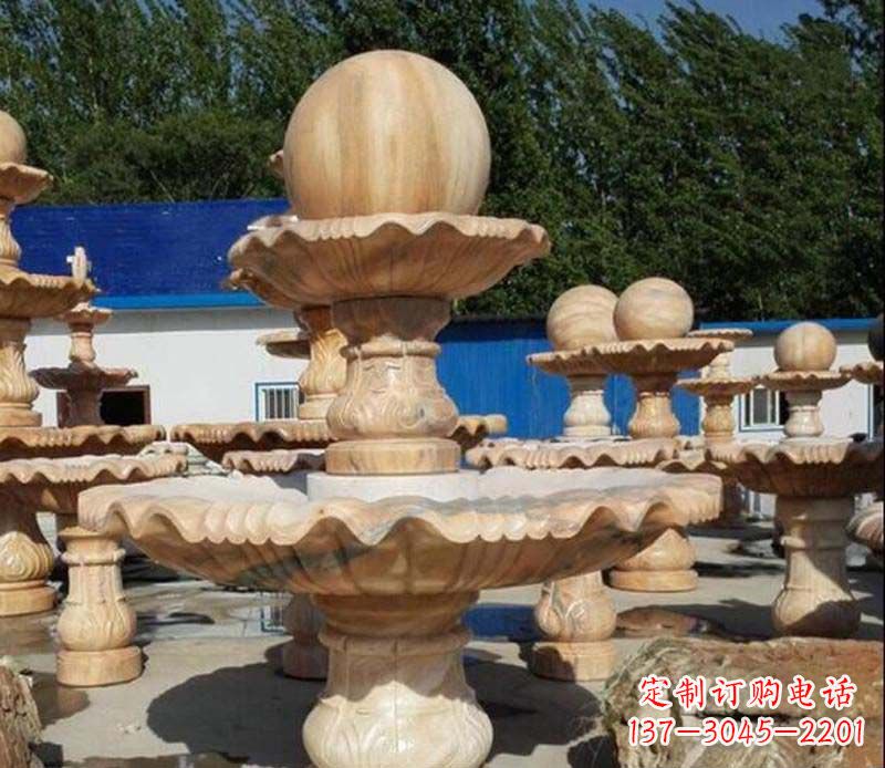 福建中领雕塑:英伦风格的玉石风水球雕塑