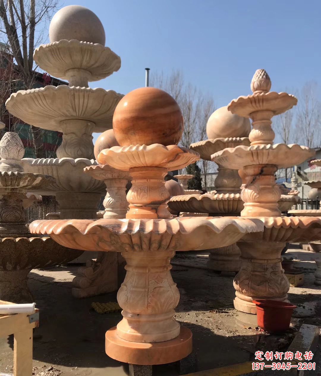 福建石雕风水球喷泉流水