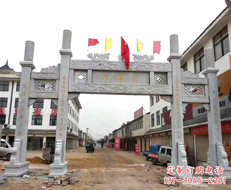 福建中领雕塑:精美石雕牌坊雕塑