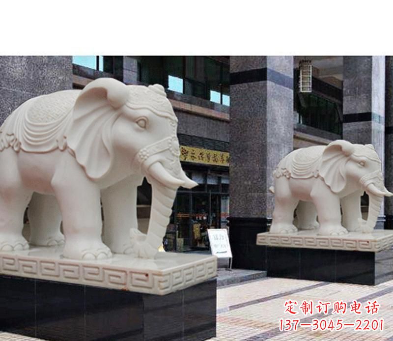 福建石雕酒店大象动物