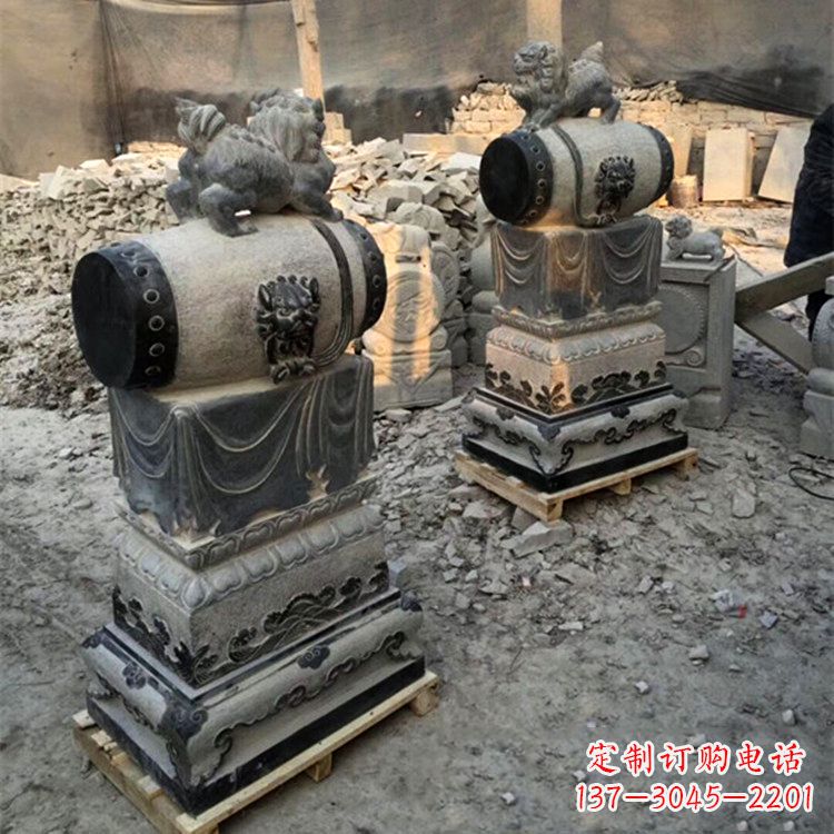 福建定制大象雕塑石雕门墩,传承中国古典文化