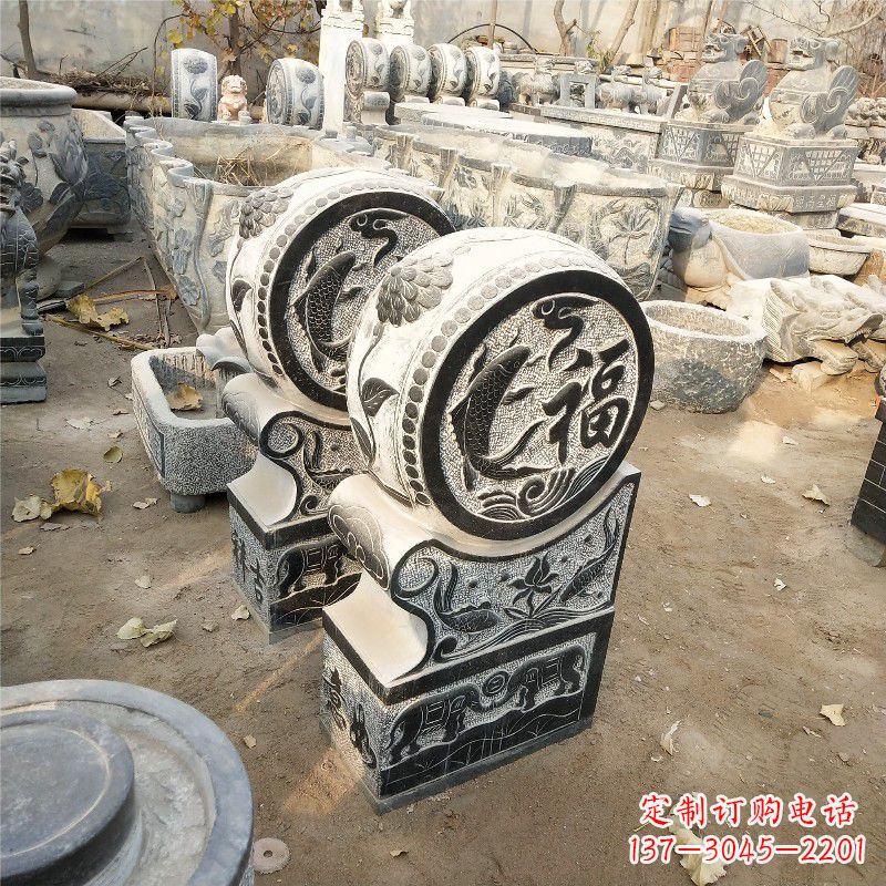 福建石雕门墩风水雕塑内容