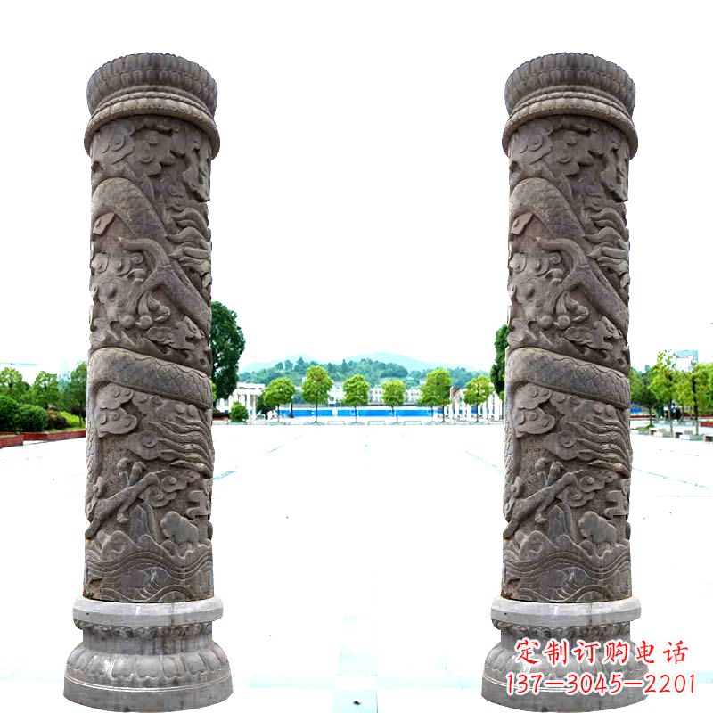 福建石雕盘龙柱雕塑