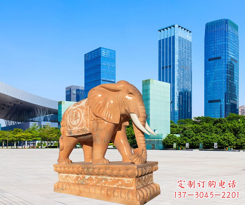 福建大象雕塑,现代大象喷水雕塑,营造雅致优雅氛围
