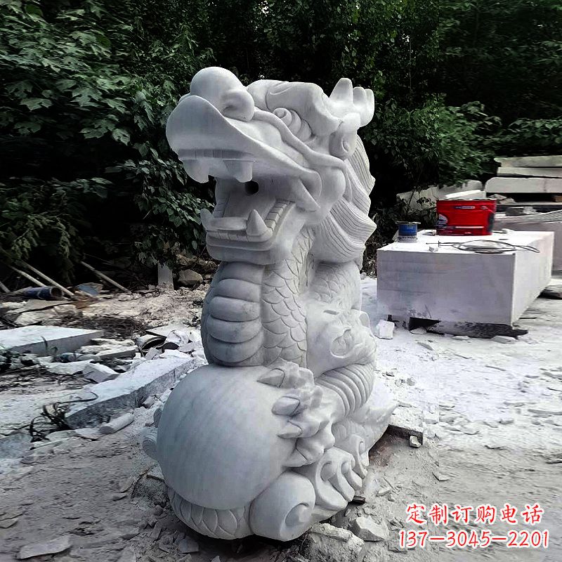 福建精美石雕龙首喷水雕塑