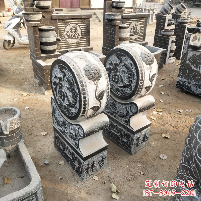 福建石雕青石门墩雕塑