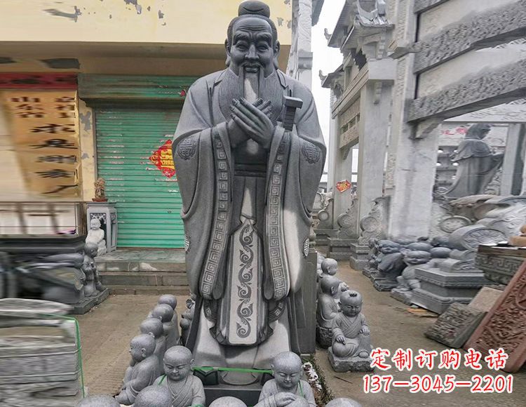 福建石雕人物孔子像