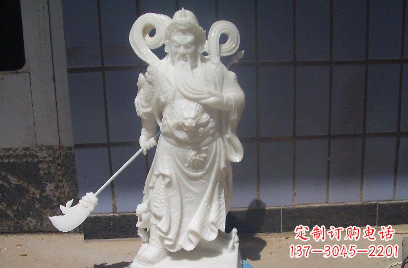 福建石雕武财神提刀关公