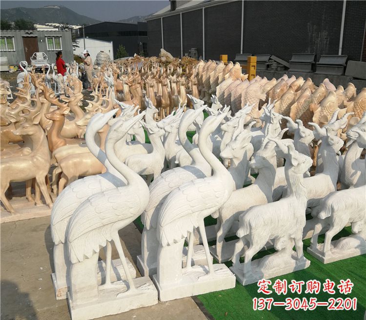 福建石雕仙鹤雕塑
