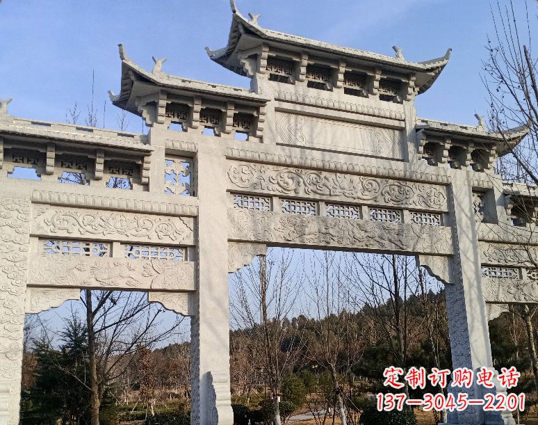 福建石雕乡村牌坊