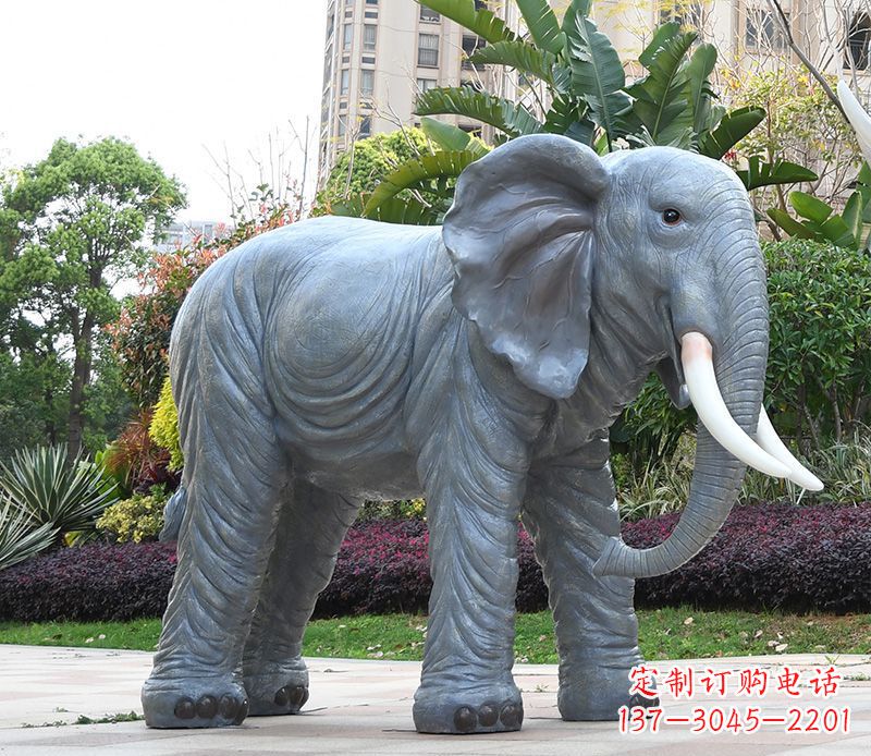 福建石雕小区动物大象