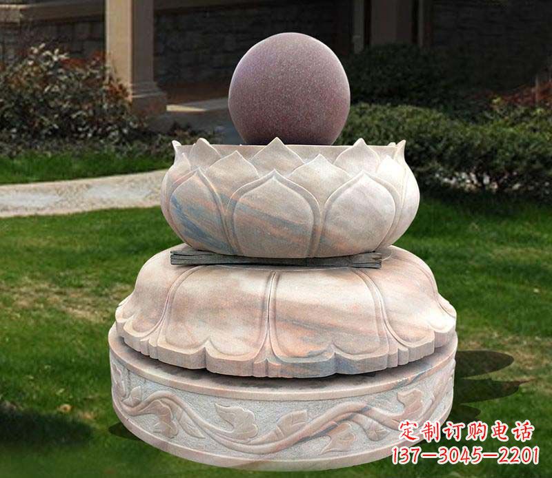 福建石雕小区风水球雕塑