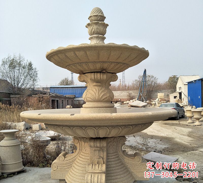 福建石雕小鱼喷泉