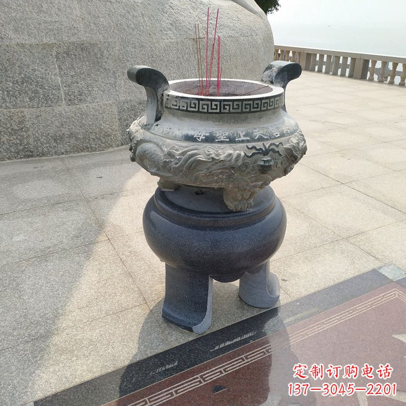 福建石雕圆香炉
