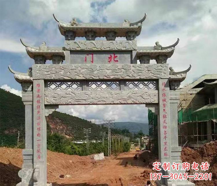 福建石牌坊单门牌坊石雕