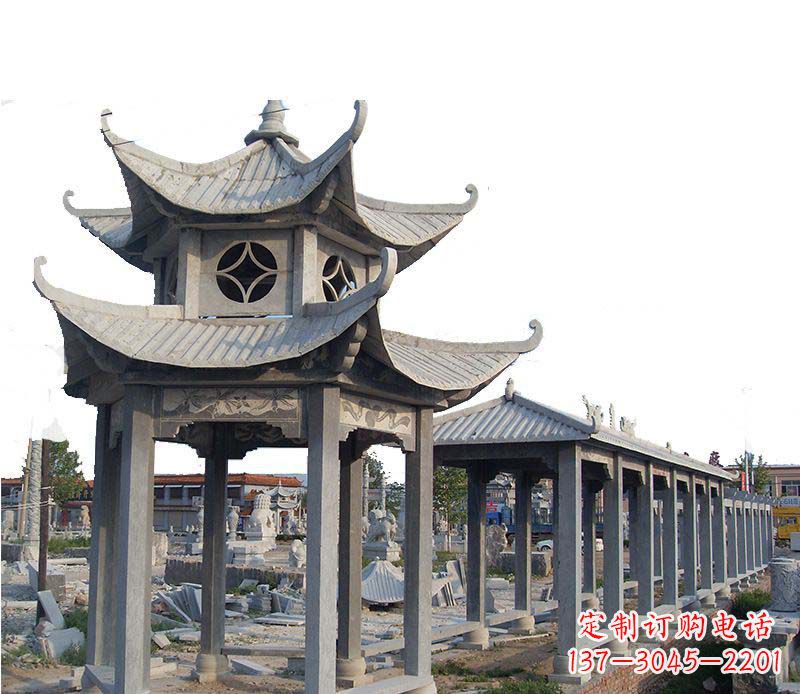 福建双层仿古凉亭石雕