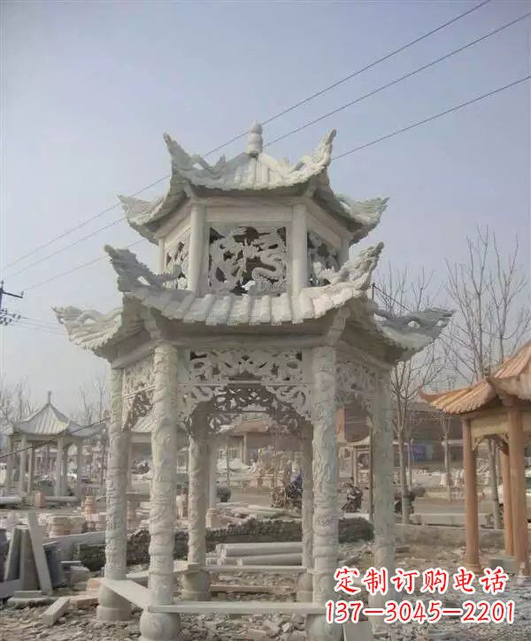 福建双层凉亭石雕