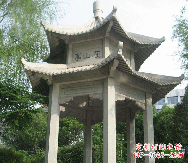 福建双层石凉亭石雕
