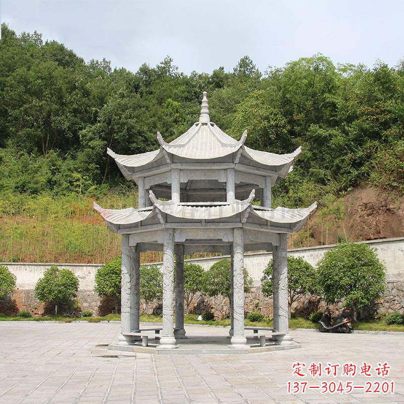 福建双层庭院石凉亭