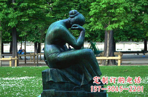 福建思考的女人青铜人物铜雕