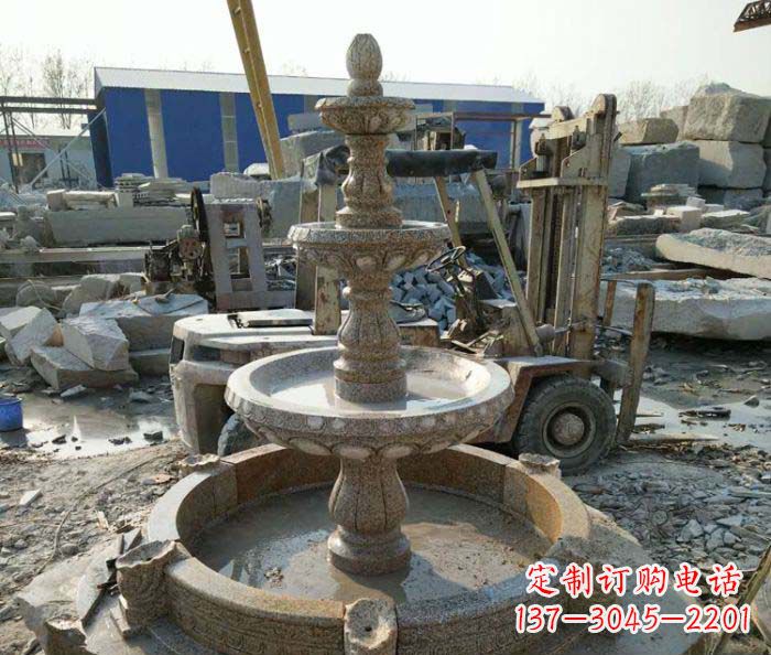 福建四层欧式喷泉别墅石雕