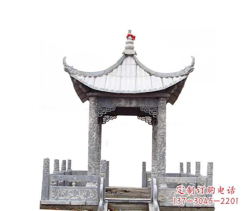 福建四角仿古石凉亭石雕