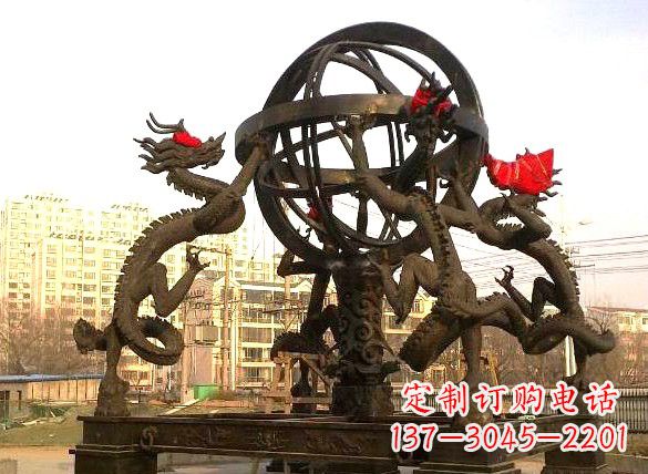 福建四龙戏珠城市景观铜雕