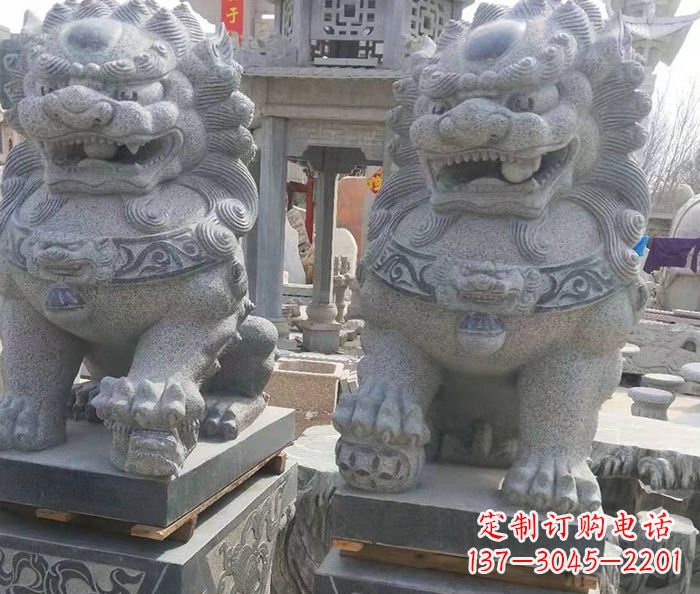 福建寺庙景观仿古石狮子 (3)